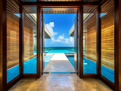 Park Hyatt St. Kitts pool with harbor in background