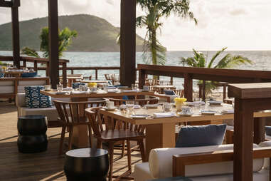 Dining table overlooking the ocean