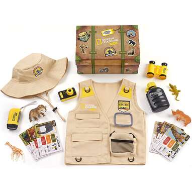 For the mini adventurer: National Geographic Kids Safari Time Dress Up Trunk (ages 3+)