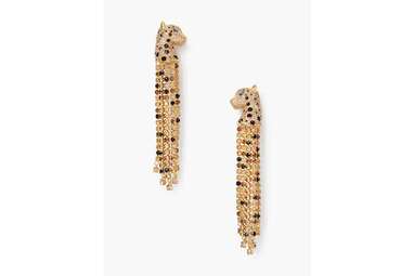 These sparkly earrings for leopard lovers: Fierce Leopard Linear Earrings