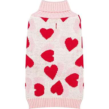 A pretty turtleneck: Kyeese Valentine’s Day Dog Sweater