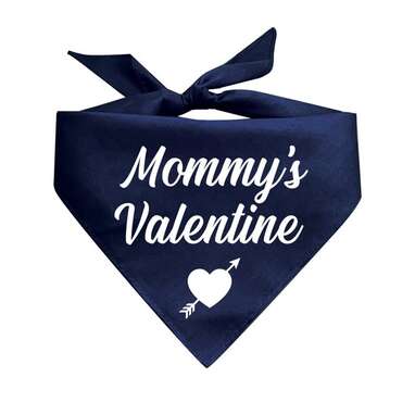 A bandana that shows the world how much you love your pup: Mommy's Valentine Triangle Dog Bandana
