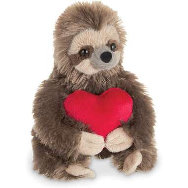 Slow and adorable: Bearington Lil' Simon Love Plush Sloth Stuffed Animal with Heart