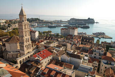 Split, Croatia with cruise ships and yachts