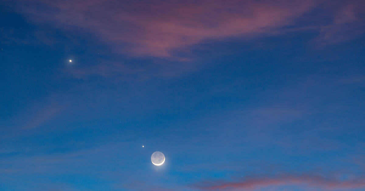 See a bright half moon meet up with Jupiter in the night sky