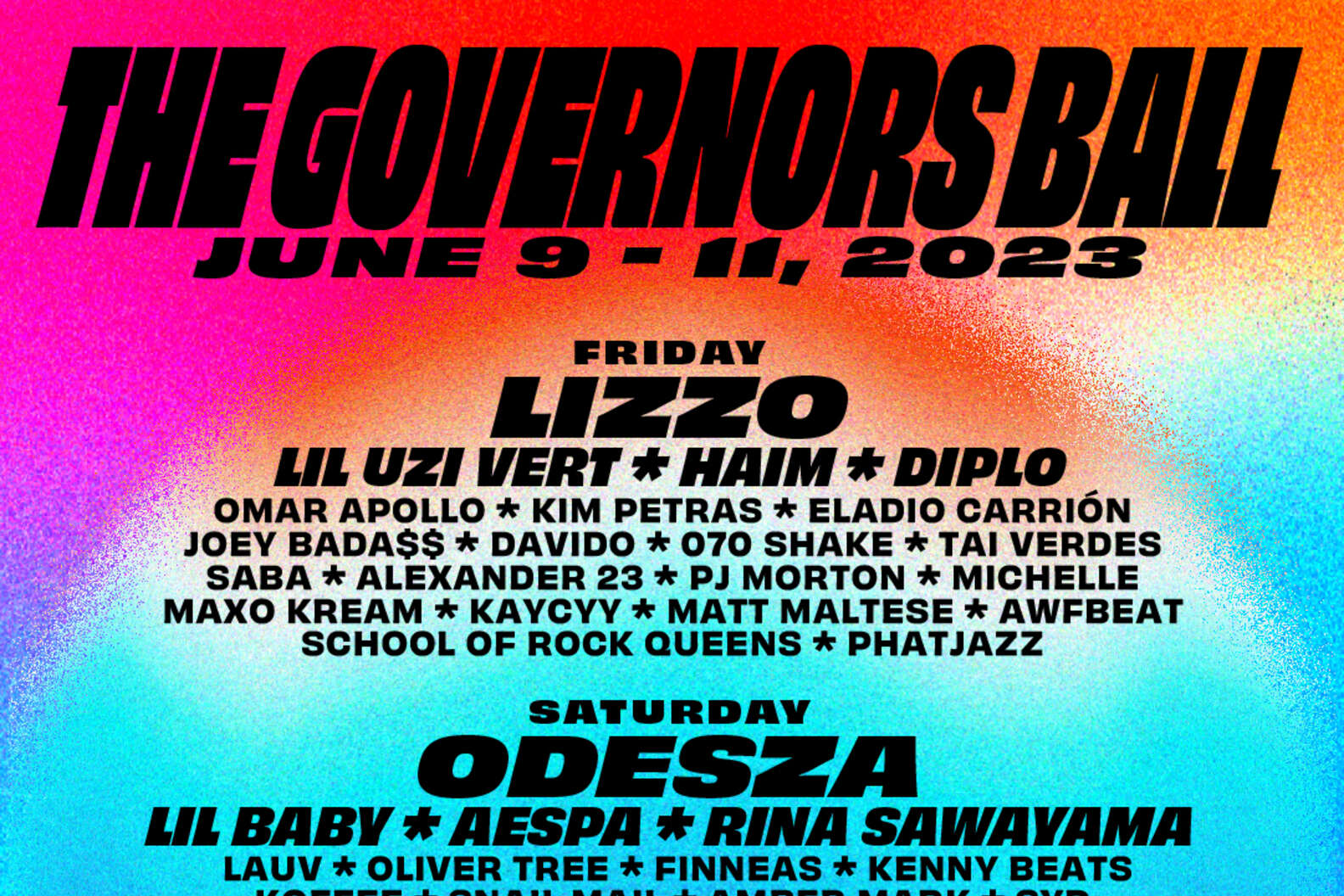 Lizzo, Kendrick Lamar, & Odesza Will Headline Governors Ball 2023 -  Thrillist Australia