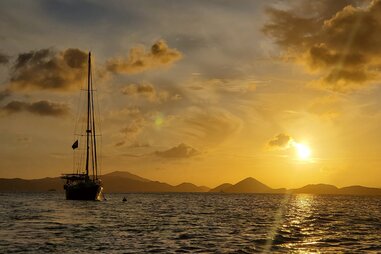 sailboat at sunset
