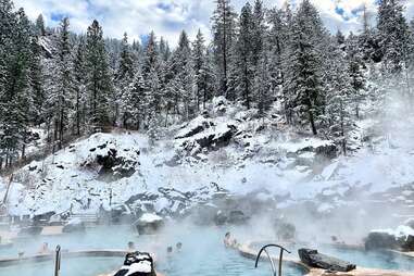 Snowy Mountains Near Hot Spring