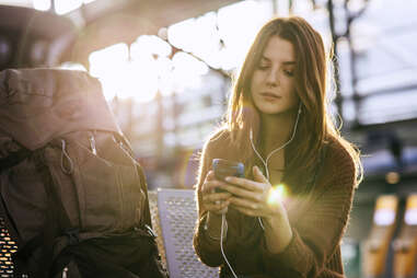 Woman with Apple EarPods