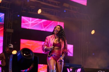 Keyshia Cole on stage in St. Kitts