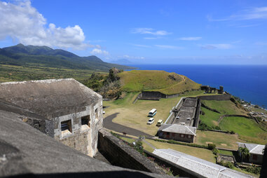 looking at the ocean from Brimstone Fortress