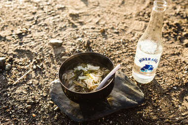 seaweed ramen on beach