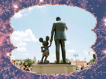 Mickey Mouse and Walt Disney statue at Disney World