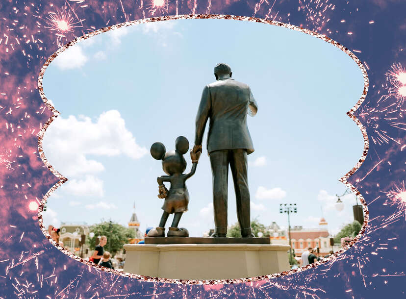 Mickey Mouse and Walt Disney statue at Disney World