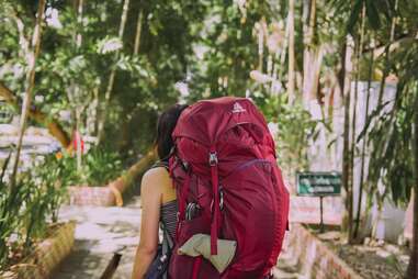 female backpacker