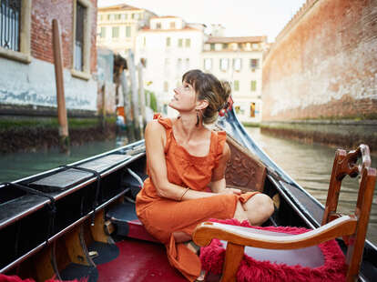 woman in a gondola