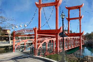 A rendering of a version of the San Fransokyo bridge in Pacific Wharf.