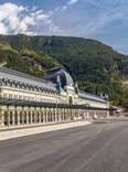 The exterior of Canfranc Estación, a Royal Hideaway Hotel, a new hotel built in a former train station in Huesca, Spain