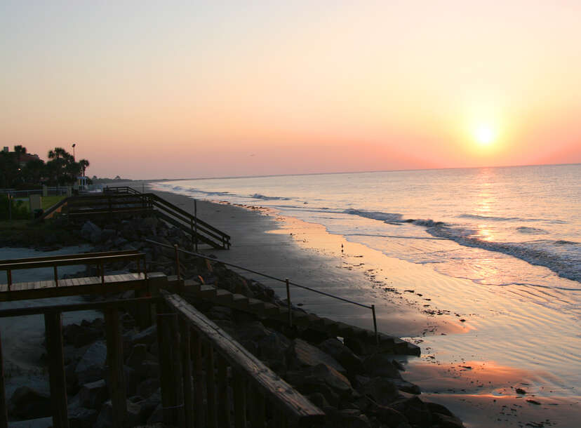 A sunrise over the beach on St. Simons Island, Georgia