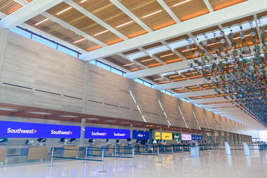 The interior of the new Kansas City International Airport terminal