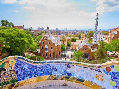 view from park guell, barcelona