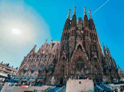 A view of the Sagrada Familia in Barcelona, Spain.