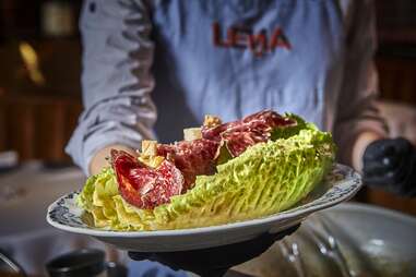 Caesar salad at Leña Madrid