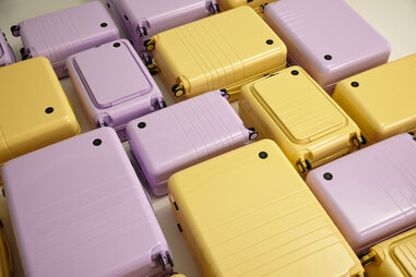 The Magnolia Bakery x Monos luggage collection.