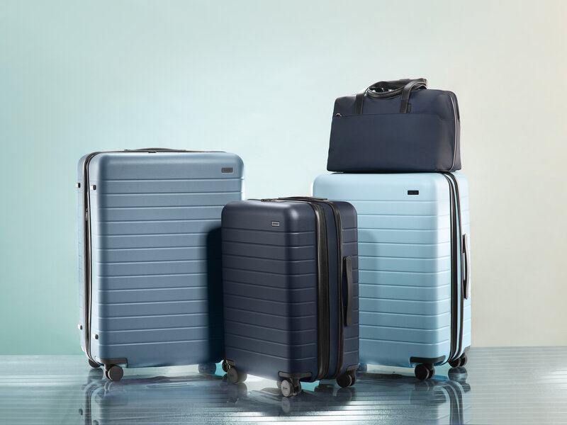 Away luggage blue deals