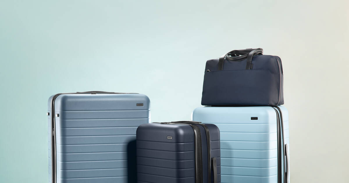 Away light best sale blue suitcase