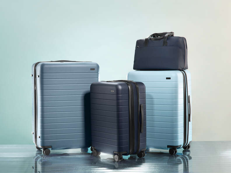 Away sky blue luggage on sale