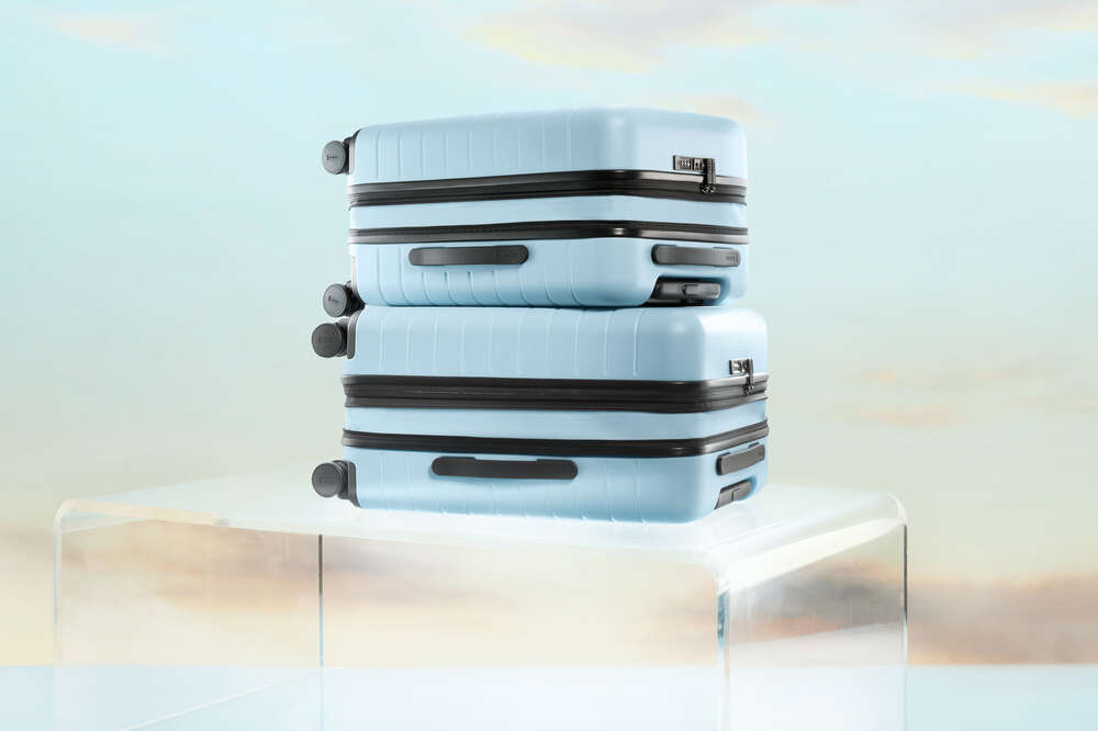 Light blue away discount suitcase