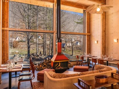 Inside the Dandelion restaurant at Eastwind Oliverea Valley Hotel in the Catskills
