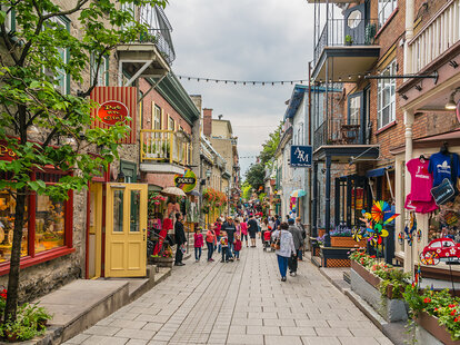 Old Montreal Street, which is filled with colorful buildings and old cobbled roads.