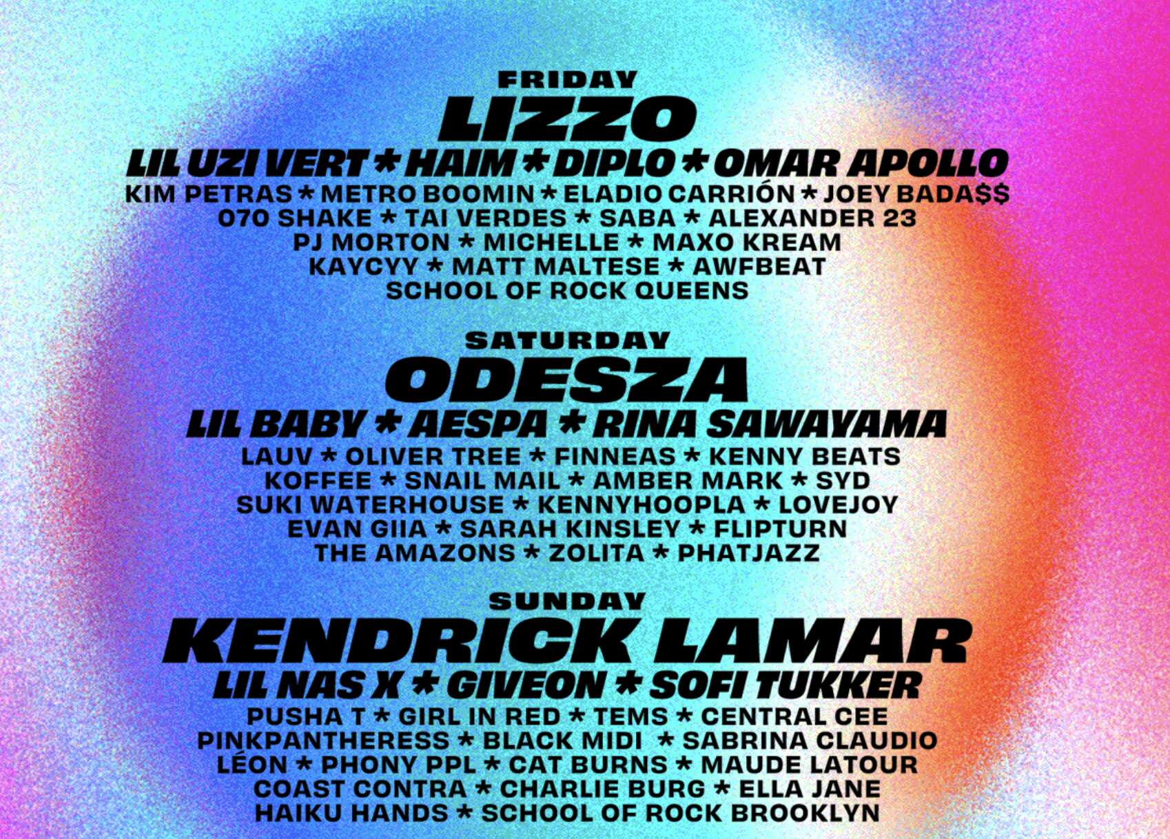 The Governors Ball lineup poster.