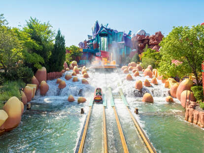 The Dudley Do-Right Ripsaw ride at Islands of Adventure in Florida. 
