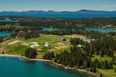 aerial view of turner farm in north haven, maine