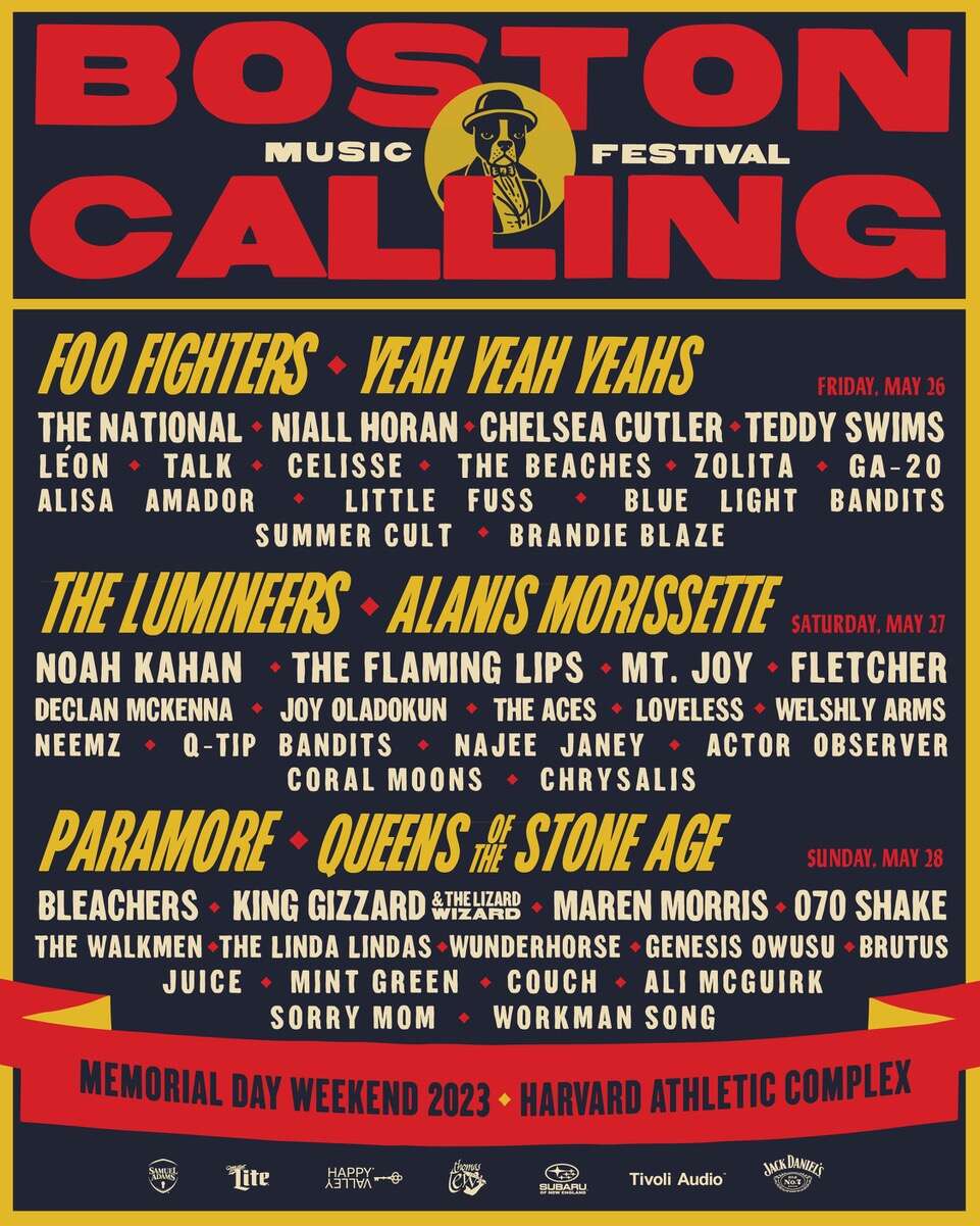 The Boston Calling music festival line up.