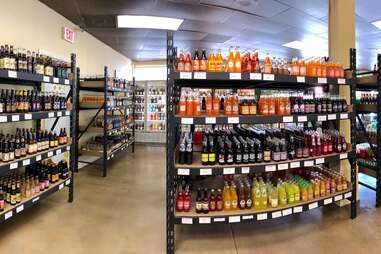 Sebring Soda & Ice Cream Works with shelves of soda bottles