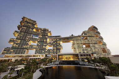 The exterior of the 43 story Atlantis, The Royal in Dubai.