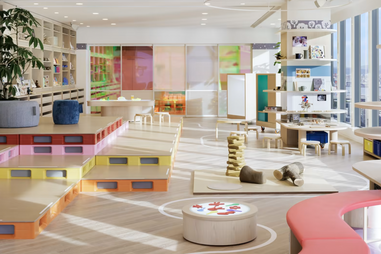 The large playroom on the 28th floor of Rinosare Osaka, in Japan.