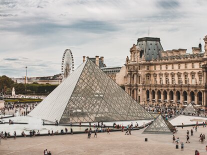 The Louvre Museum in Paris during a less busy afternoon in Paris, France.
