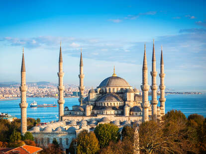 A view of the Blue Mosque in Istanbul, Turkey