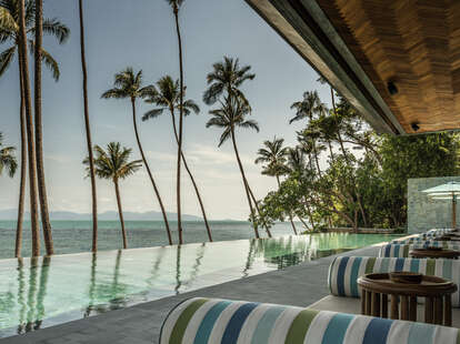A poolside view at the Four Season Koh Samui in Thailand