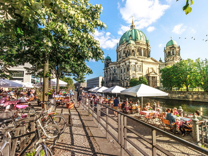 view of Spree River and Berliner Dom in Berlin