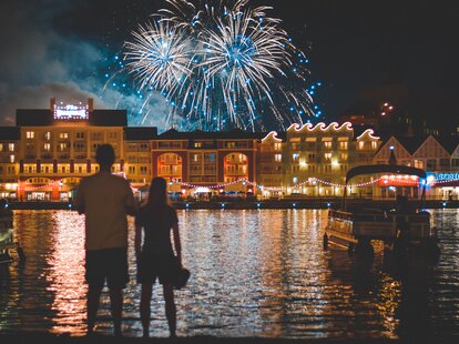 Fireworks over Disney’s Boardwalk Resort in Orlando, Florida.
