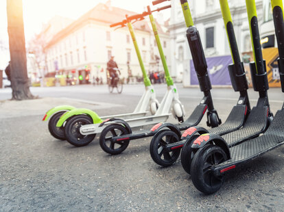 e-scooters on the street