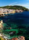 A view of the shoreline of Costa Brava, Spain. 