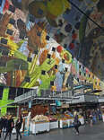 Interior of Rotterdam's Markthal market hall in the Netherlands