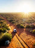 car drives across australian outback